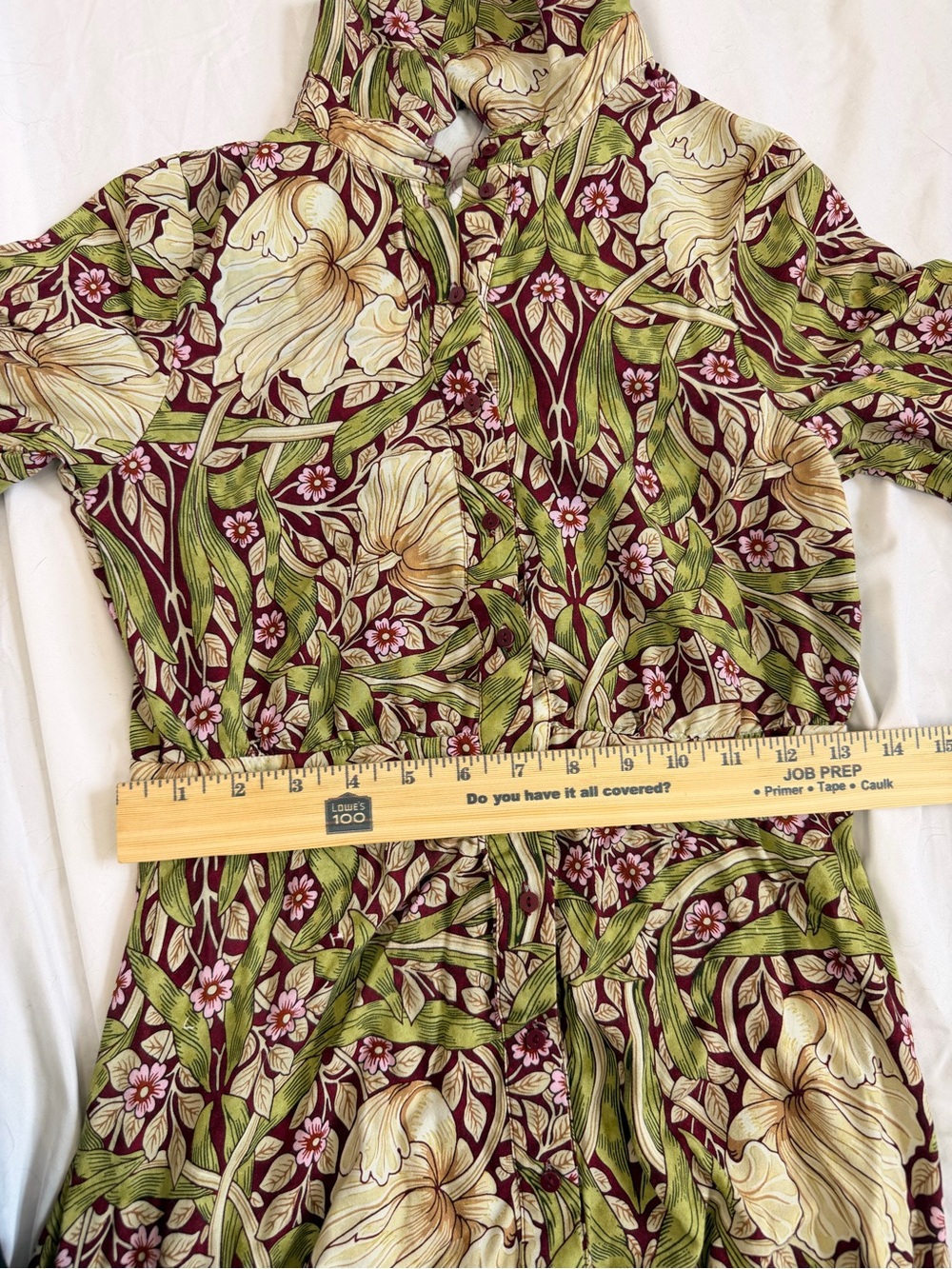 H&M William Morris collab floral cottagecore Fairy midi maxi dress long sleeves - Picture 7 of 8